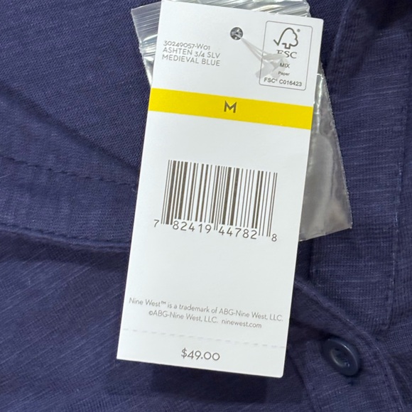 NWT | Nine West Deep Blue Shirt - Picture 3 of 4